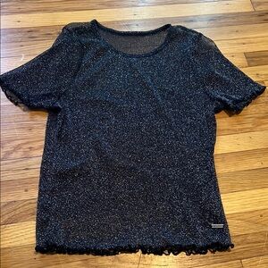 Black Glittery Women's Top